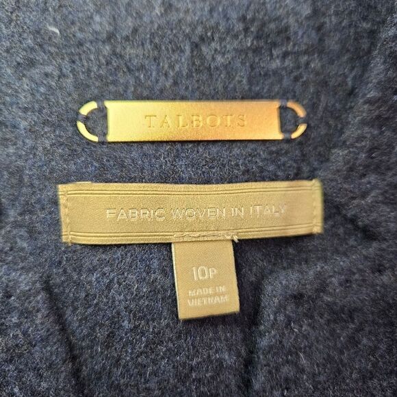 Talbots Cashmere Wool Aberdeen Blazer Jacket Satin Lined Pockets In Blue 10P - Picture 5 of 8